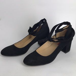 London Rebel heels with wrap-around ankle strap